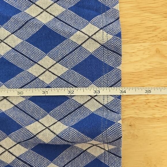 Smythe Argyle Polo Mini Dress‎ Blue Knit Bodycon Preppy Plaid Size Small - Picture 5 of 8